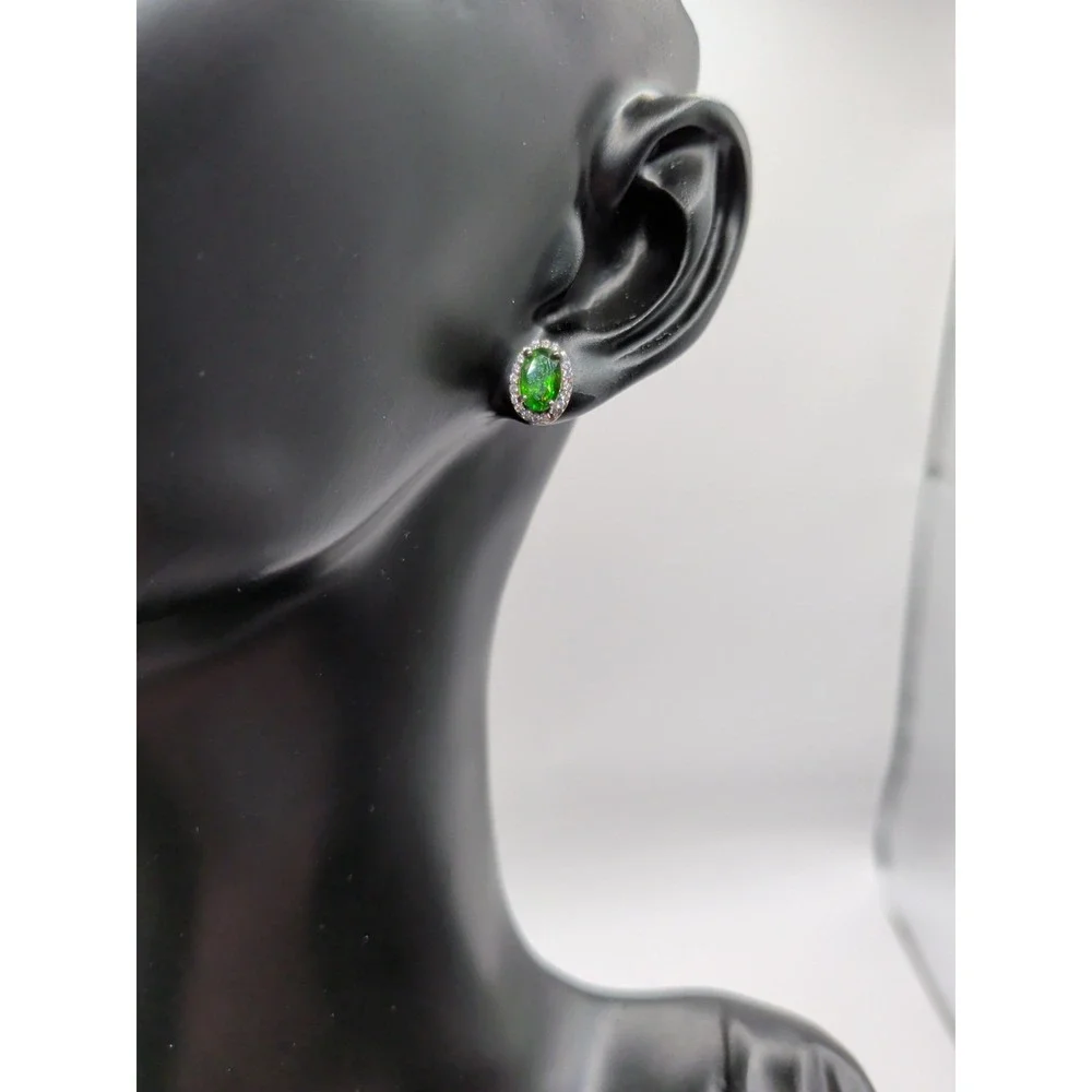 Natural‎ Diposide Sterling Silver Earrings